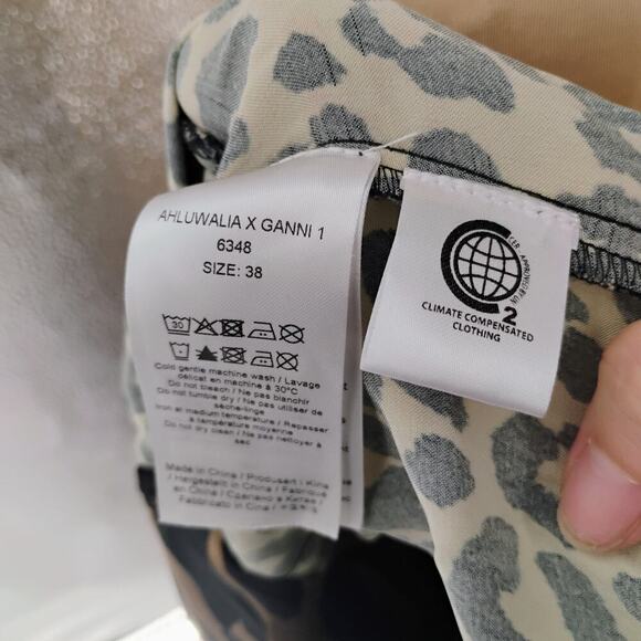 Ganni Mullin Georgette Leopard Print Wrap Jumpsuit Size 38 - Picture 12 of 16